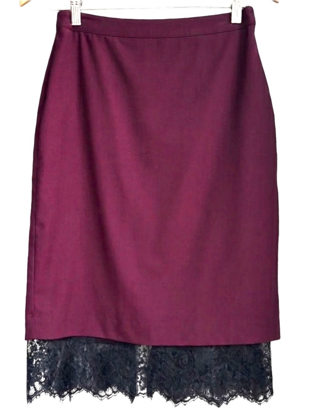 Forever 21 Skirt Sz S Women’s Burgundy Pencil Lace Hem Gothic Romance